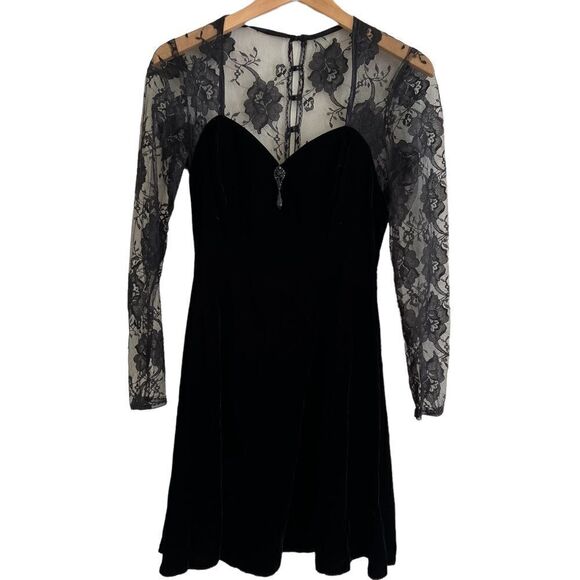 Vintage Jessica McClintock Gunne Sax Velvet Dress Size 7/8 - Picture 1 of 7